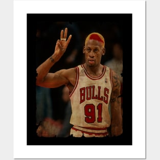 Vintage Three Finger Dennis Rodman Posters and Art